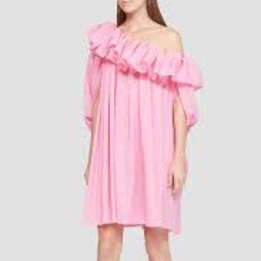 Phillip Lim Designer Stunning One Shoulder Ruffle Dress Sz L $1320